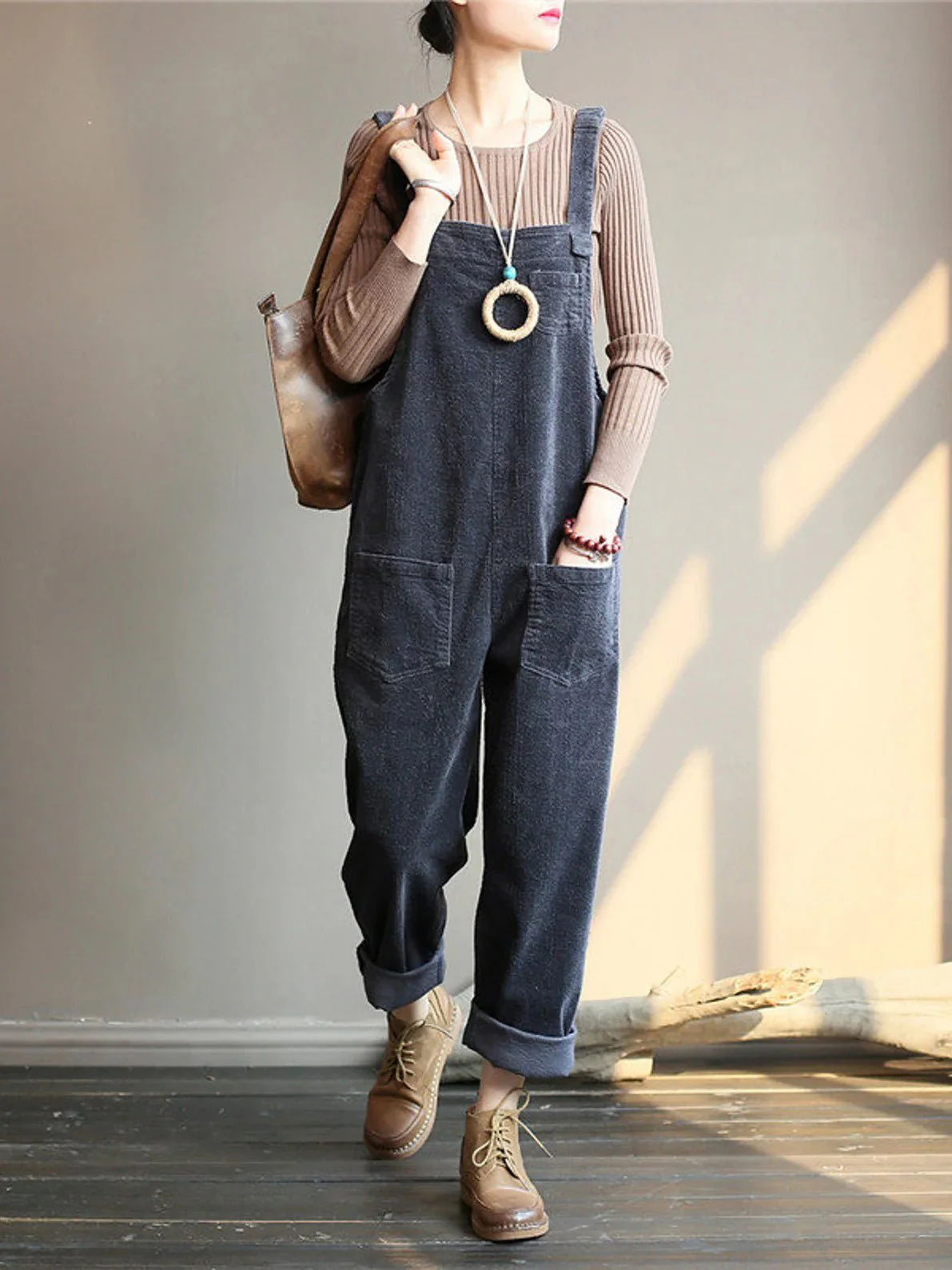 NEW | Wide Leg Corduroy Overalls - Image 4