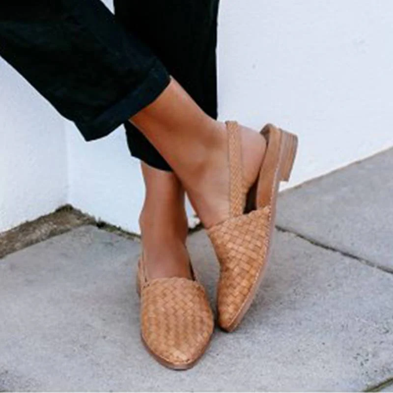 Women Chic Braided Upper Buckle Strap Flat Heel Sandles - Image 12