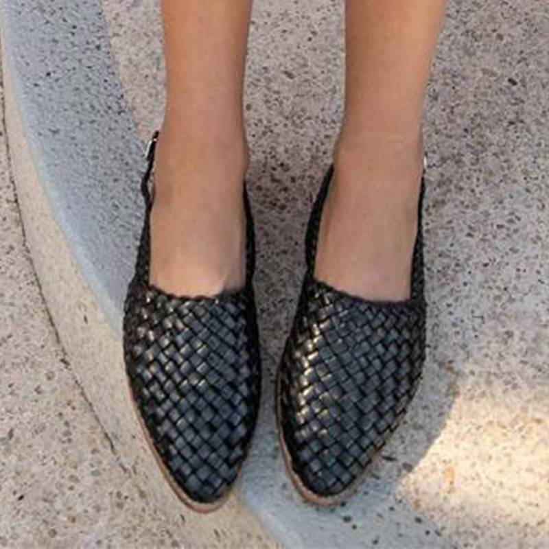 Women Chic Braided Upper Buckle Strap Flat Heel Sandles - Image 13