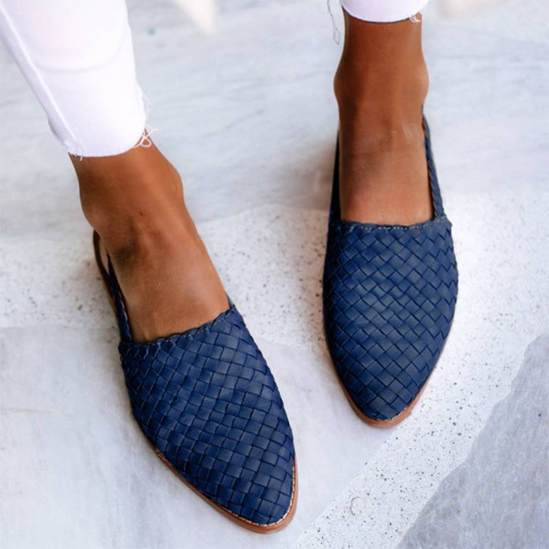 Women Chic Braided Upper Buckle Strap Flat Heel Sandles - Image 5