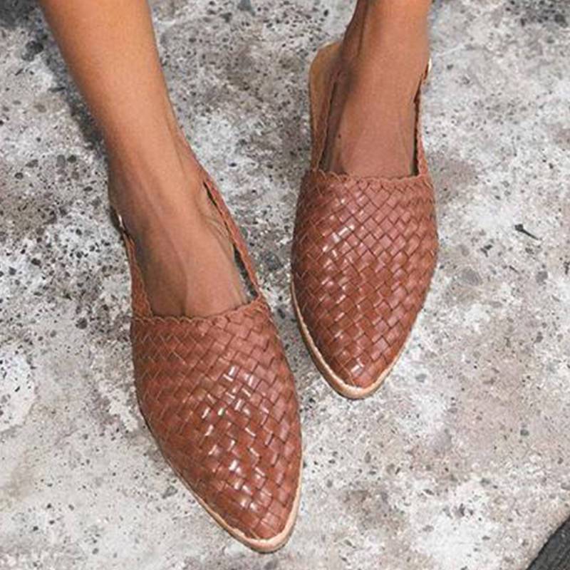 Women Chic Braided Upper Buckle Strap Flat Heel Sandles - Image 7