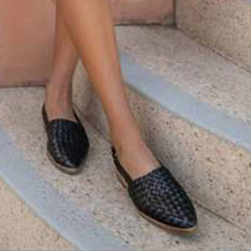 Women Chic Braided Upper Buckle Strap Flat Heel Sandles - Image 9