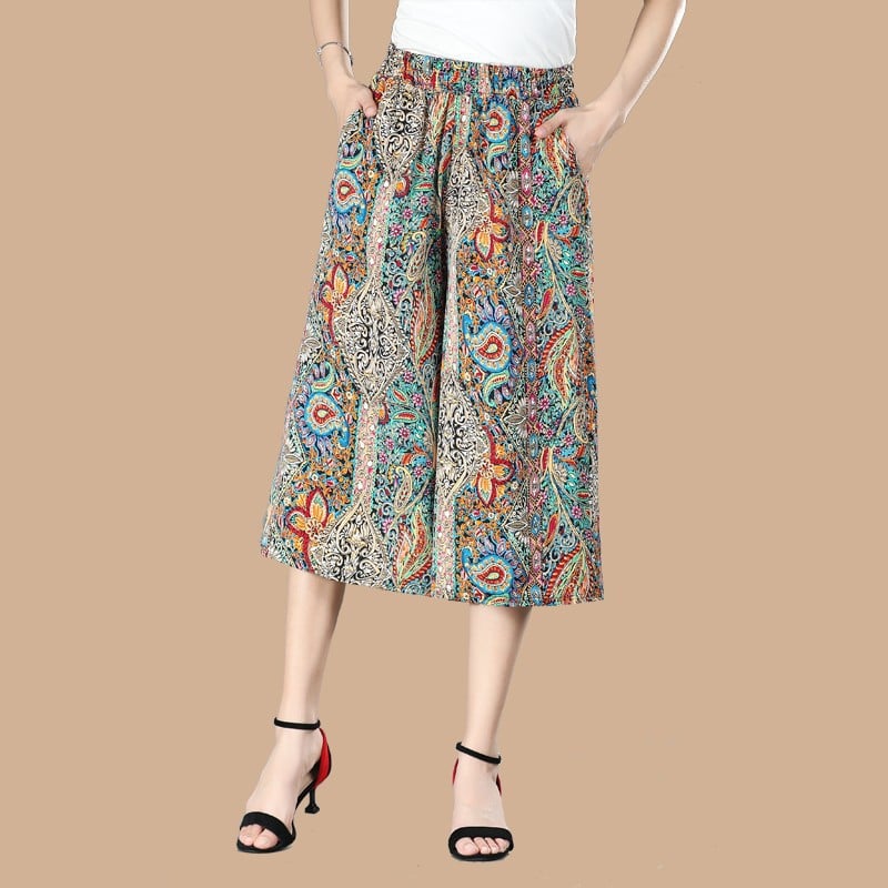 (Sale-45% OFF) Women's High Elastic Waist Pleated Chiffon Wide Leg - Image 3