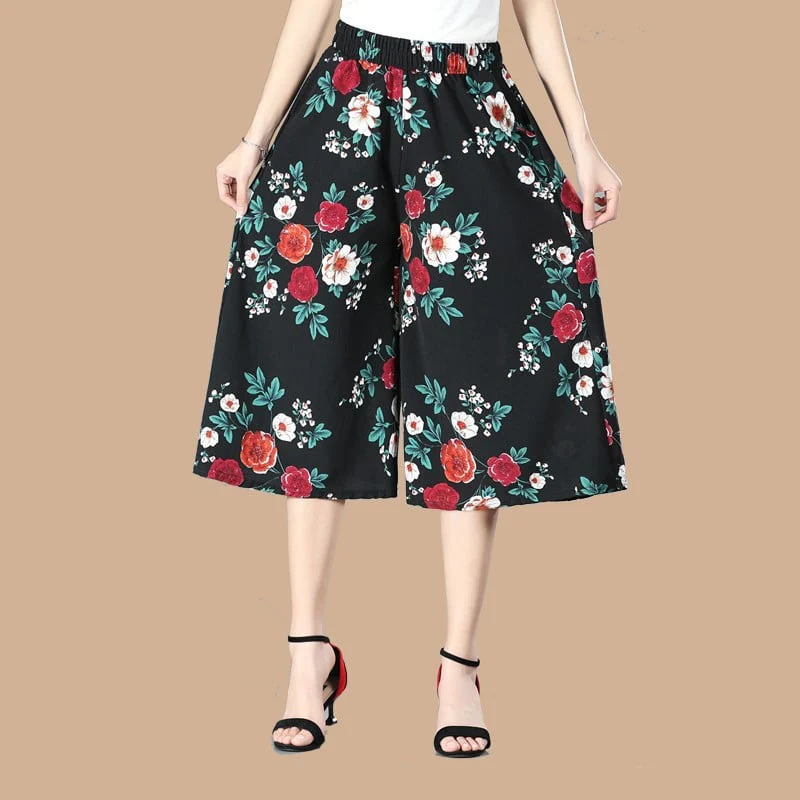 (Sale-45% OFF) Women's High Elastic Waist Pleated Chiffon Wide Leg - Image 4