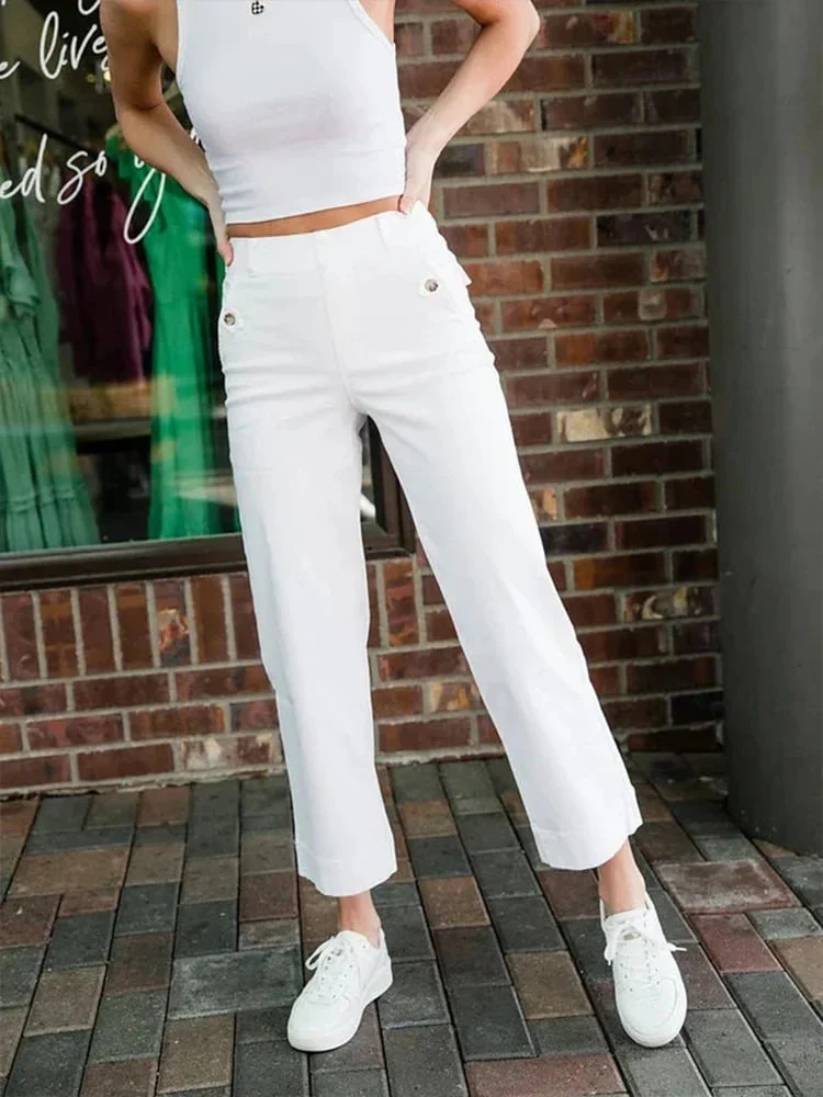 Women Stretch Twill Cropped Wide Leg Pant-(BUY 2 FREE SHIPPING) - Image 12