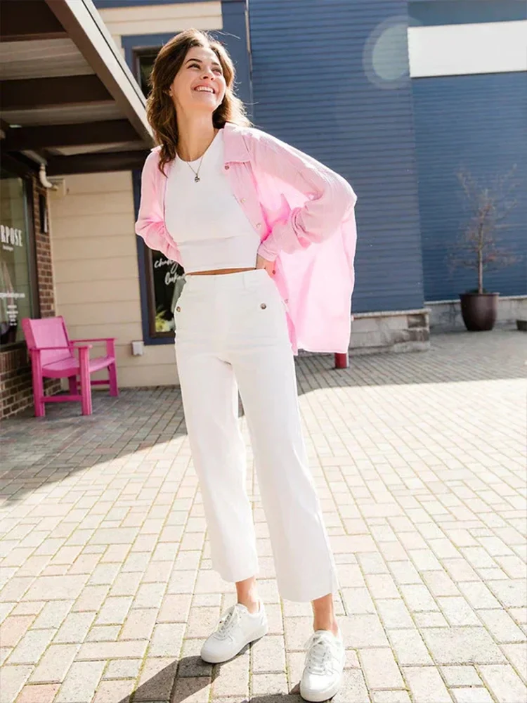 Women Stretch Twill Cropped Wide Leg Pant-(BUY 2 FREE SHIPPING) - Image 13