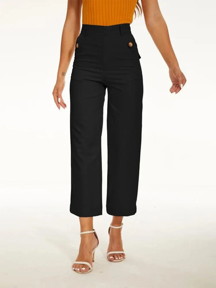 Women Stretch Twill Cropped Wide Leg Pant-(BUY 2 FREE SHIPPING) - Image 17