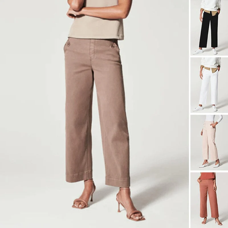 Women Stretch Twill Cropped Wide Leg Pant-(BUY 2 FREE SHIPPING) - Image 32