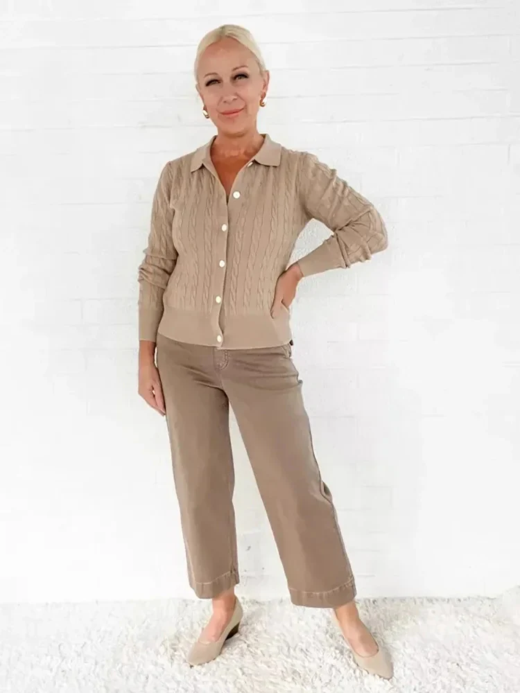 Women Stretch Twill Cropped Wide Leg Pant-(BUY 2 FREE SHIPPING) - Image 35