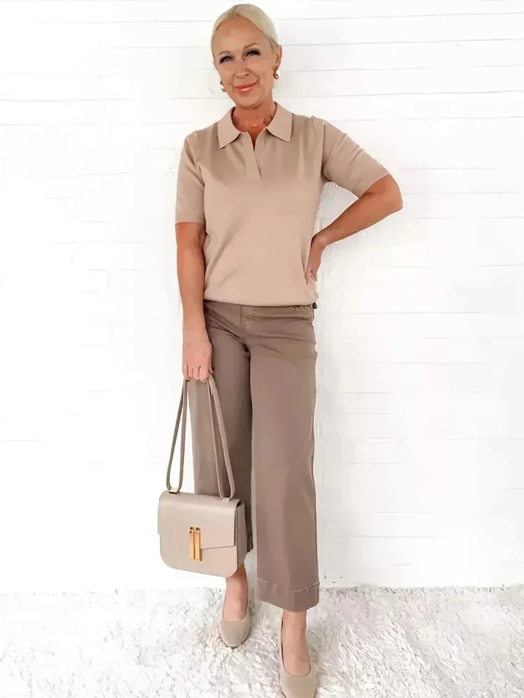 Women Stretch Twill Cropped Wide Leg Pant-(BUY 2 FREE SHIPPING) - Image 36