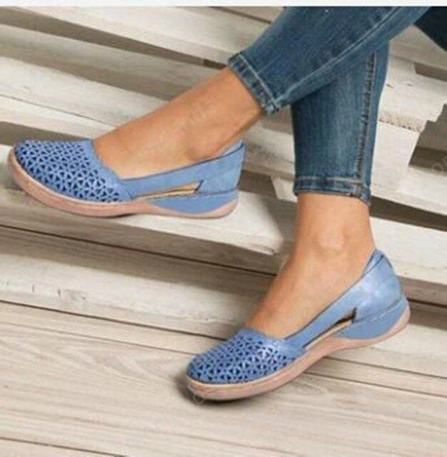 Wedges Orthopedic Hollow Out PU Summer Vintage Sandals - Image 3
