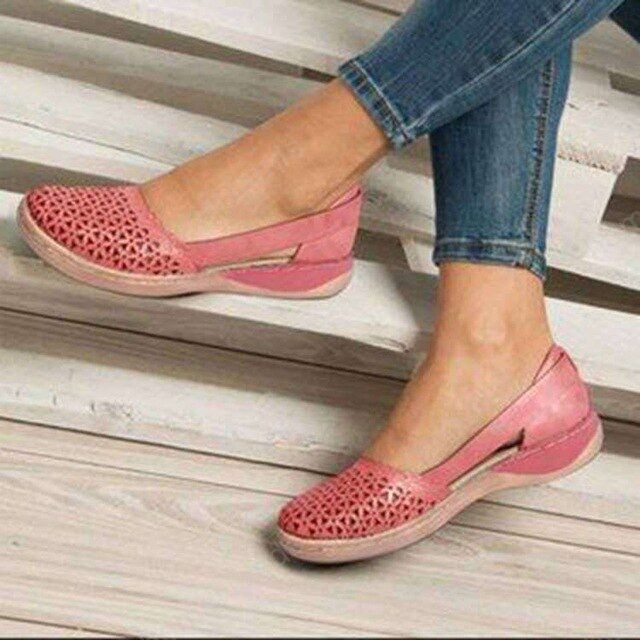Wedges Orthopedic Hollow Out PU Summer Vintage Sandals - Image 5