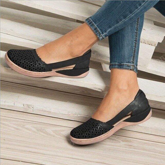 Wedges Orthopedic Hollow Out PU Summer Vintage Sandals - Image 6