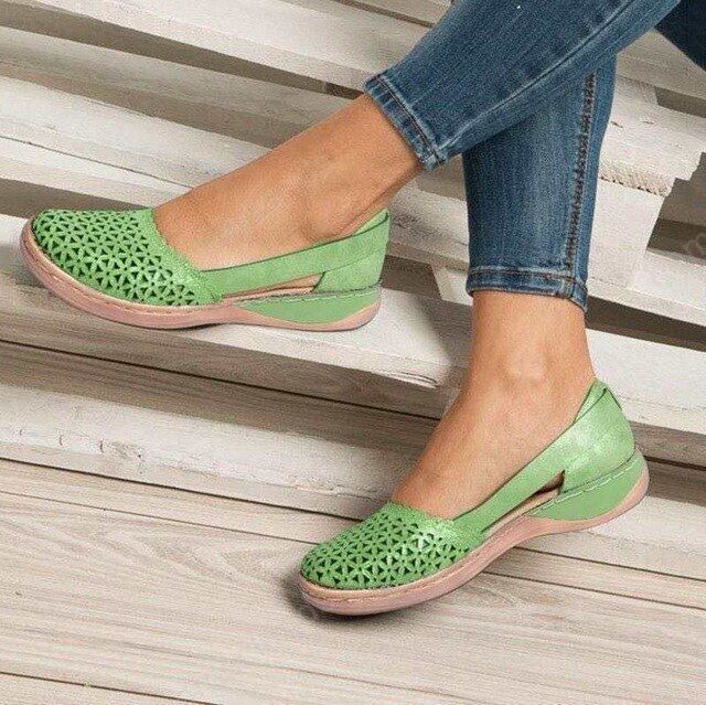 Wedges Orthopedic Hollow Out PU Summer Vintage Sandals - Image 7