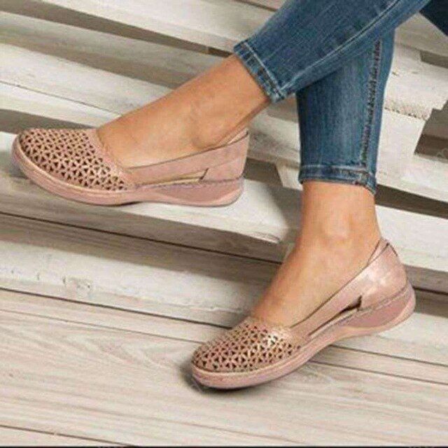 Wedges Orthopedic Hollow Out PU Summer Vintage Sandals - Image 8