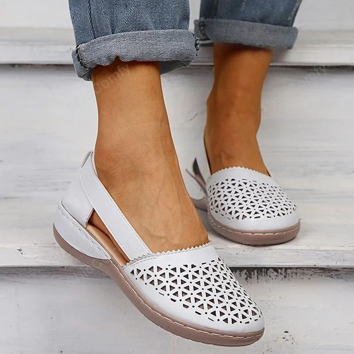 Wedges Orthopedic Hollow Out PU Summer Vintage Sandals - Image 9