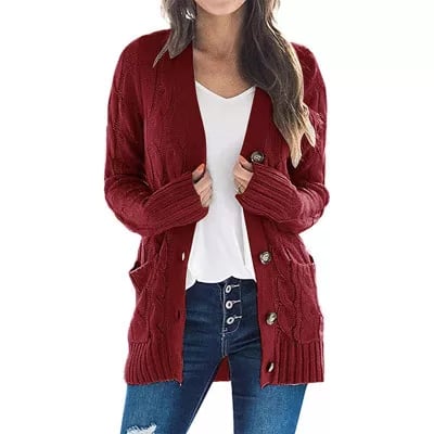 Women's Autumn Midi-Length Knit Sweater - Image 4