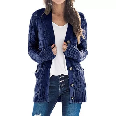 Women's Autumn Midi-Length Knit Sweater - Image 6