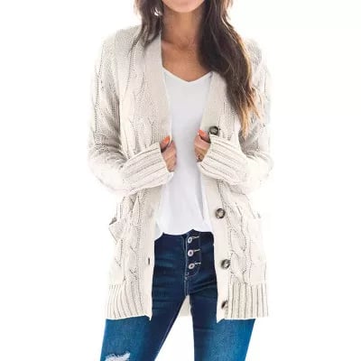 Women's Autumn Midi-Length Knit Sweater - Image 8