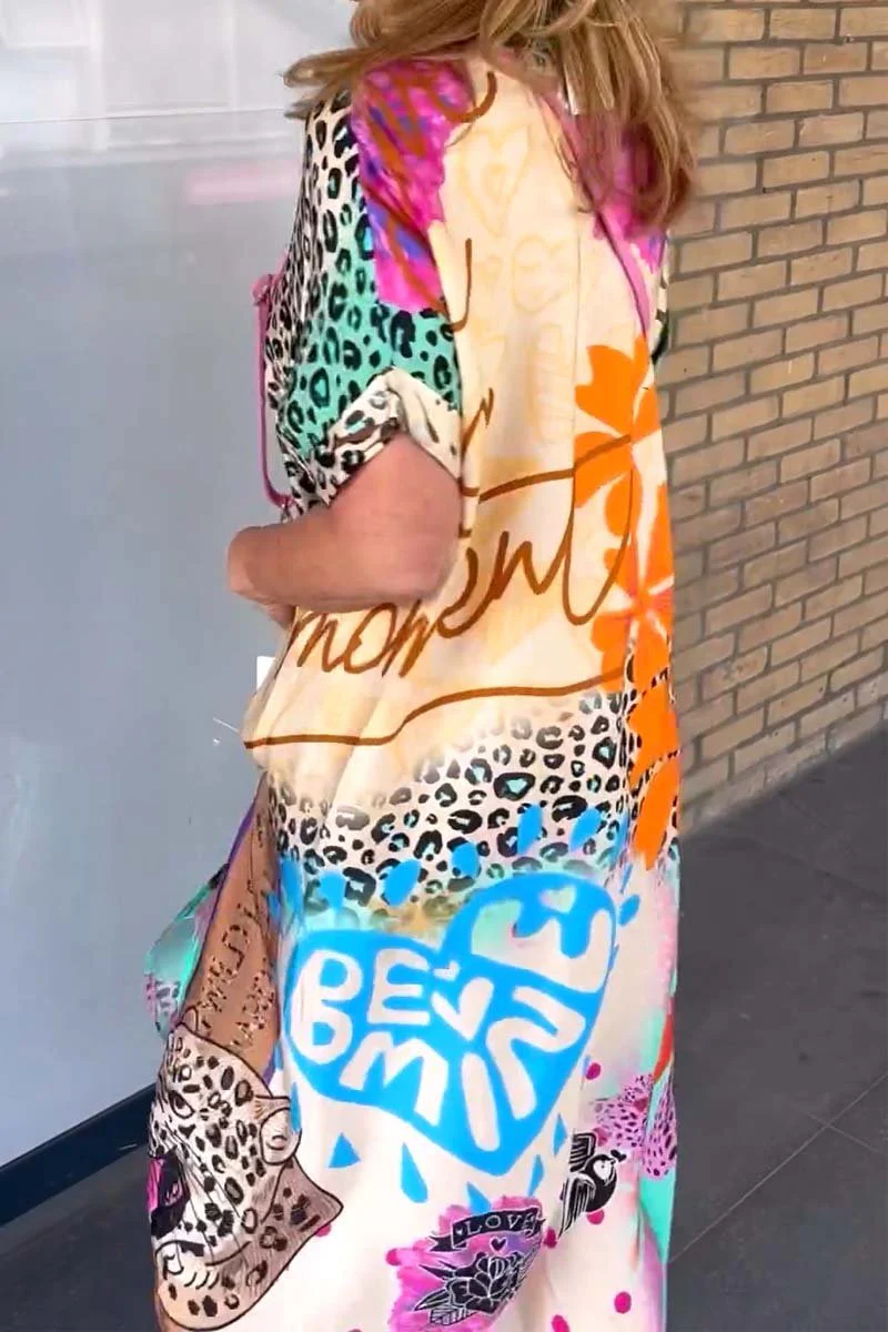 Women's Casual Leopard Print Short Sleeve Dress - Image 3