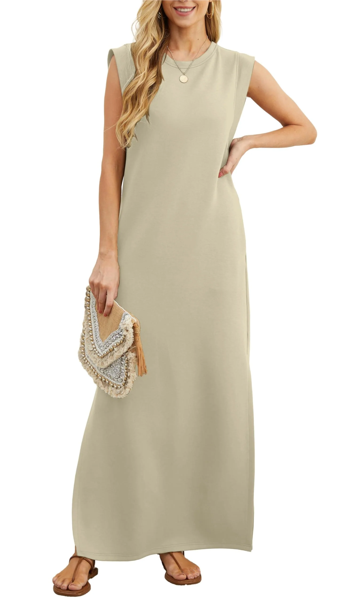 Women's Casual Loose Split Wrinkle Free Maxi Dress - Image 10