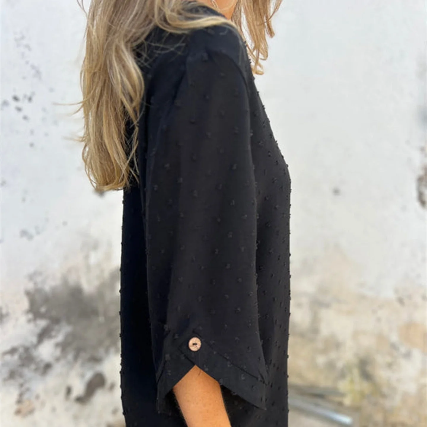 Women's Casual Round Neck Jacquard Top - Image 6