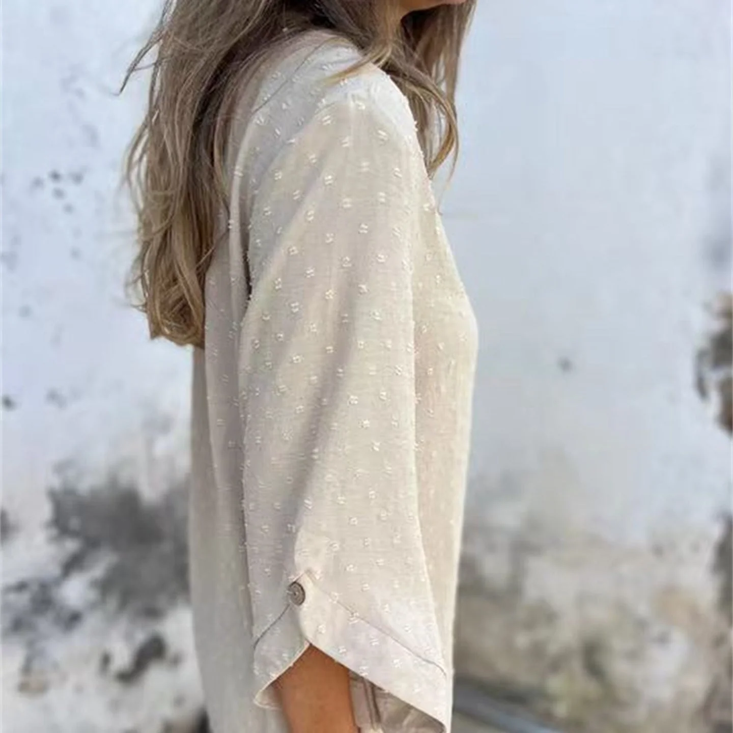 Women's Casual Round Neck Jacquard Top - Image 8
