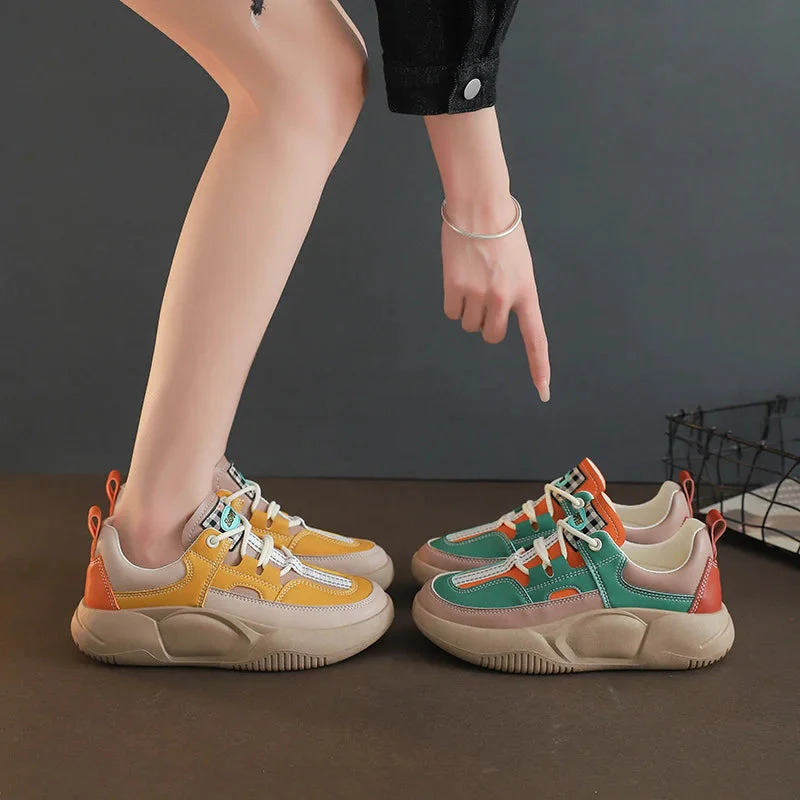 Women's Colorblock Thick Sole Walking Shoes (with correction function) - Image 11