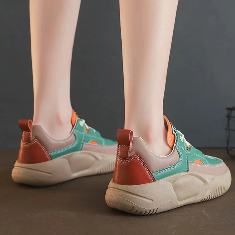 Women's Colorblock Thick Sole Walking Shoes (with correction function) - Image 12