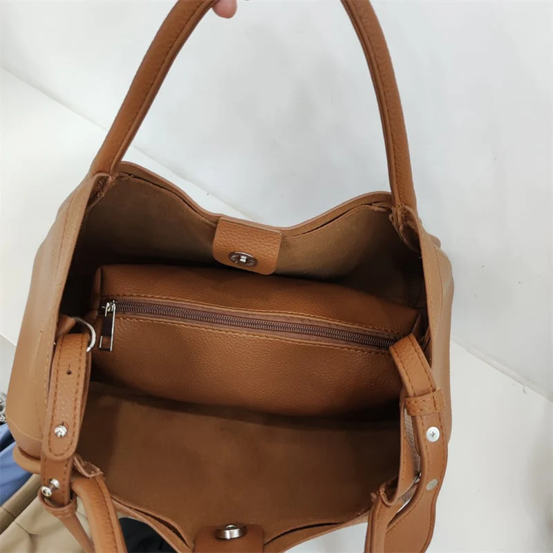 Women's Leather Bag With Shoulder Strap, Handbags & Crossbody Bags Matching Purse - Image 5