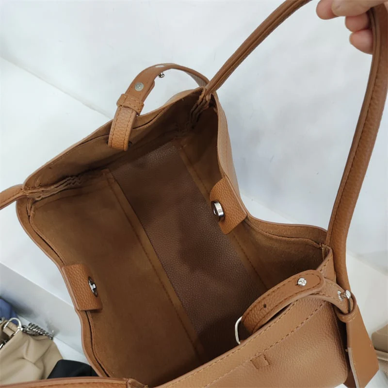 Women's Leather Bag With Shoulder Strap, Handbags & Crossbody Bags Matching Purse - Image 6