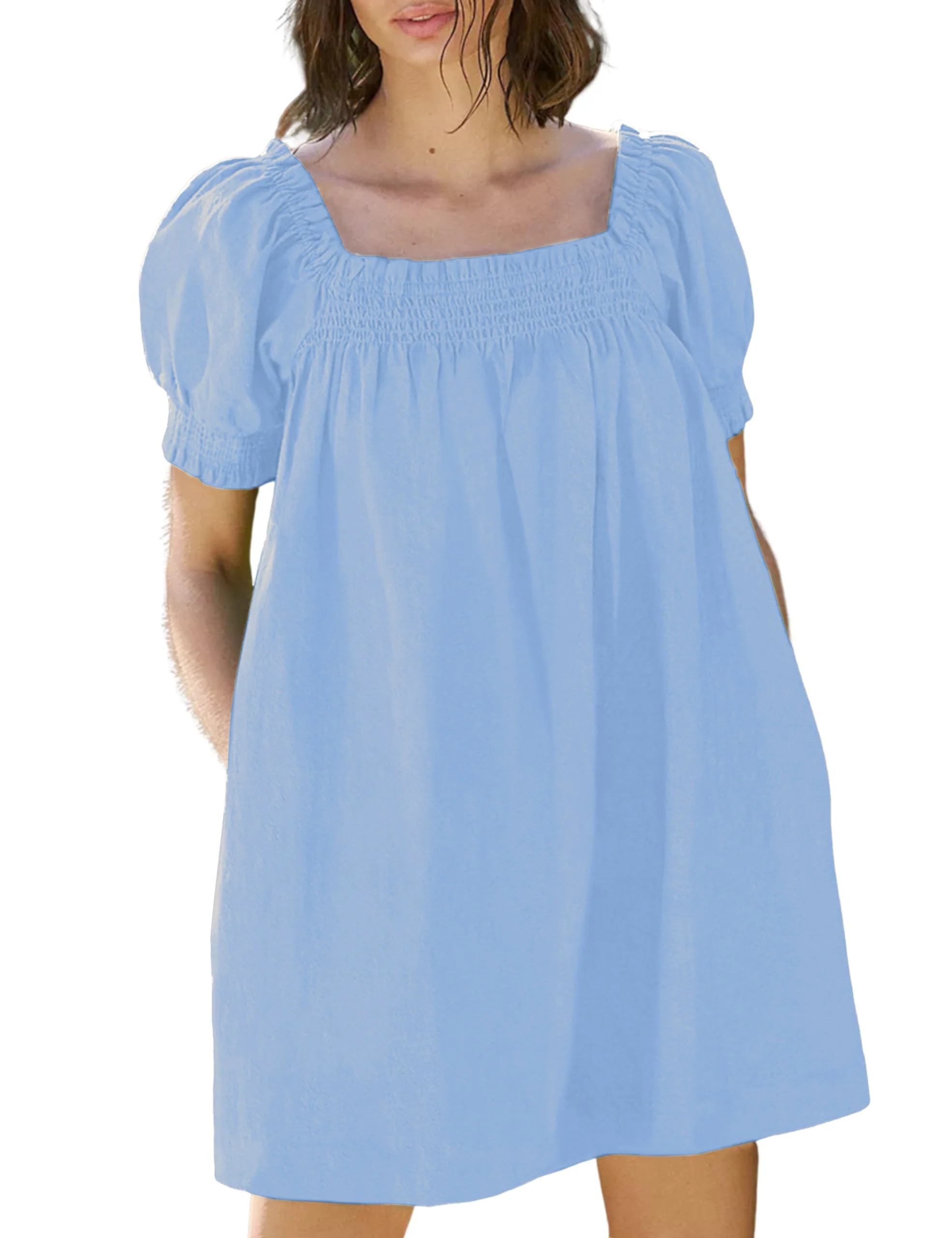 Women's Summer A-Line Mini Dress With Pockets - Image 13
