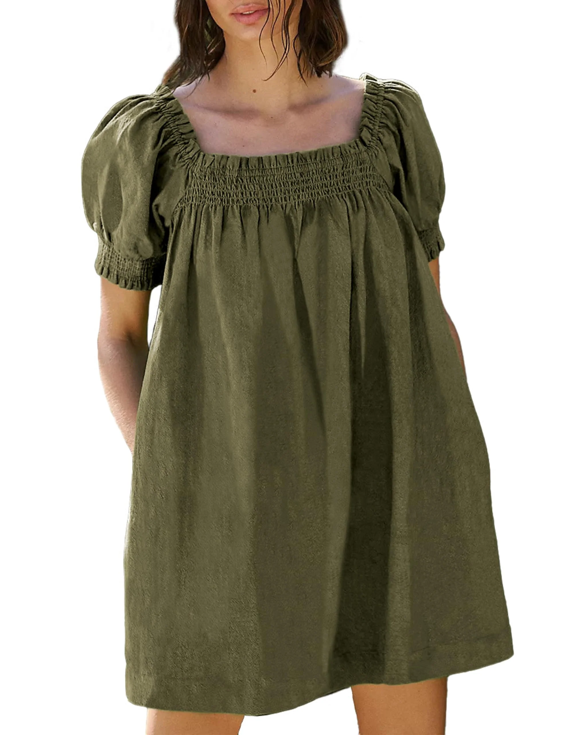 Women's Summer A-Line Mini Dress With Pockets - Image 15