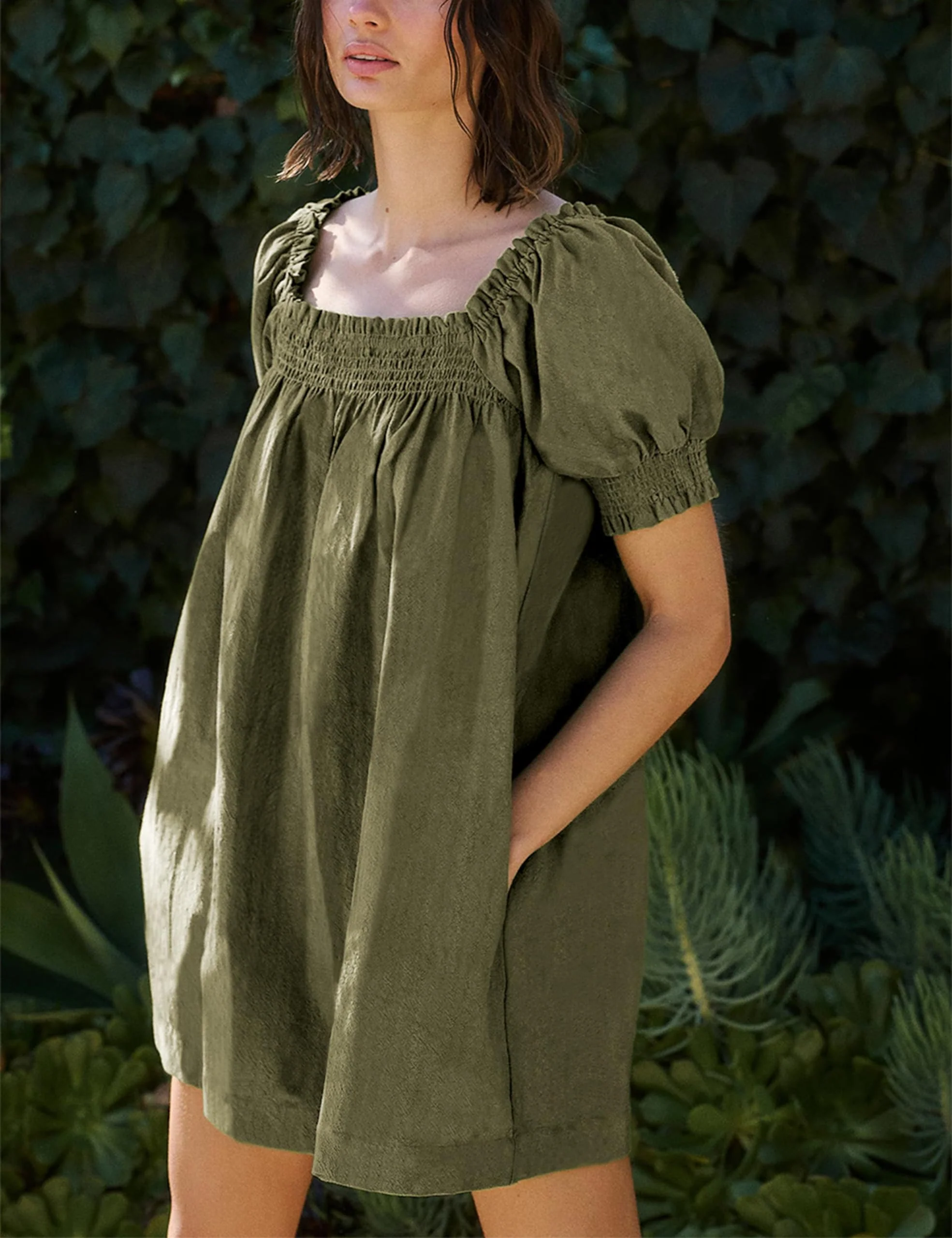 Women's Summer A-Line Mini Dress With Pockets - Image 7