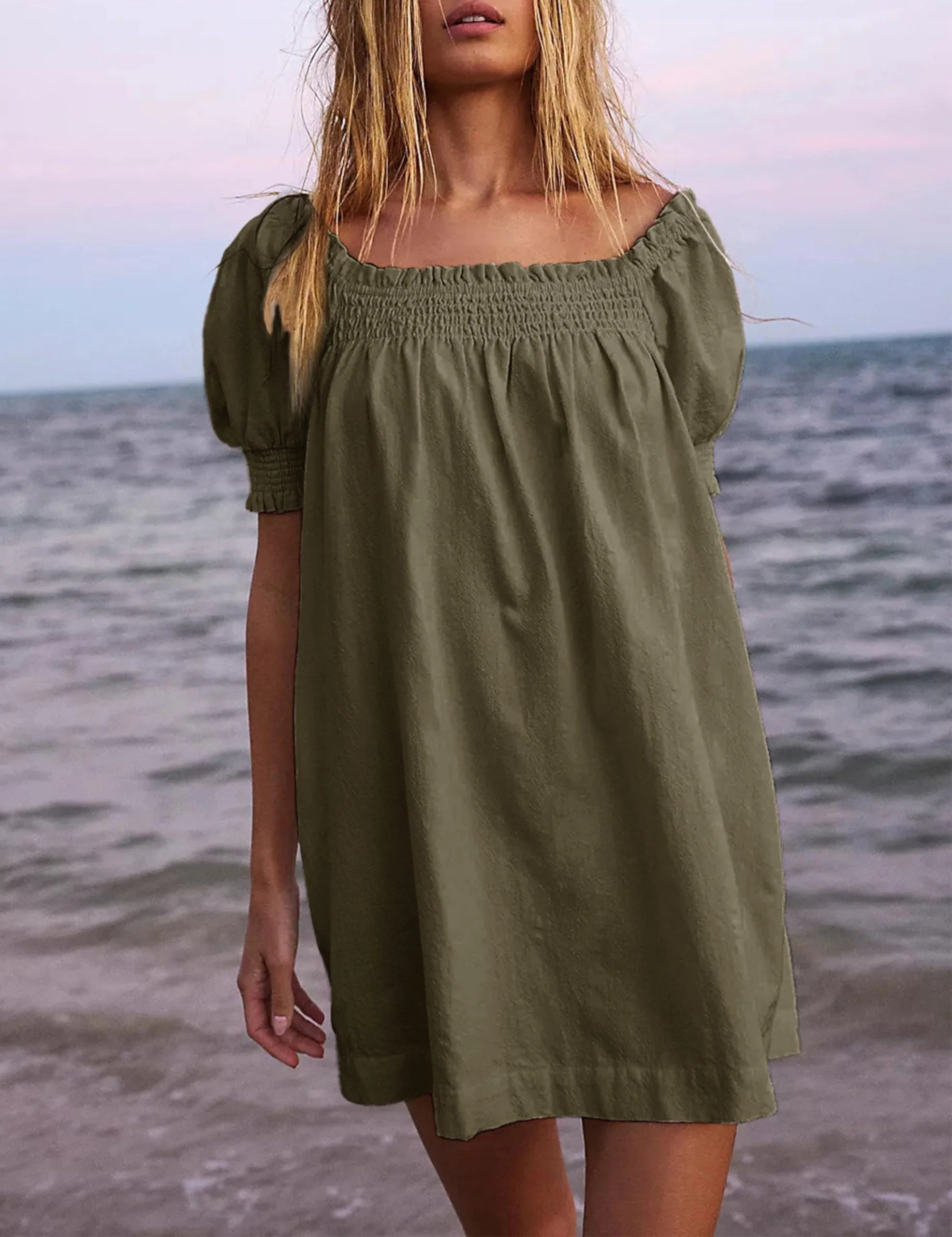Women's Summer A-Line Mini Dress With Pockets - Image 8