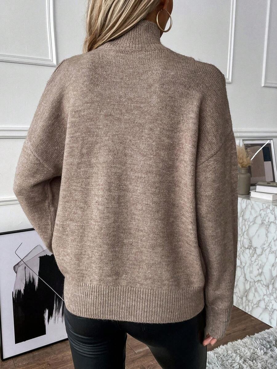 💛Women's Turtleneck Cold Shoulder 2 In 1 Sweater - Image 3