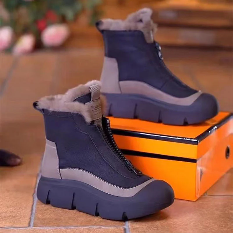 Women's Waterproof Warm Snow Boots With Zipper - Image 3