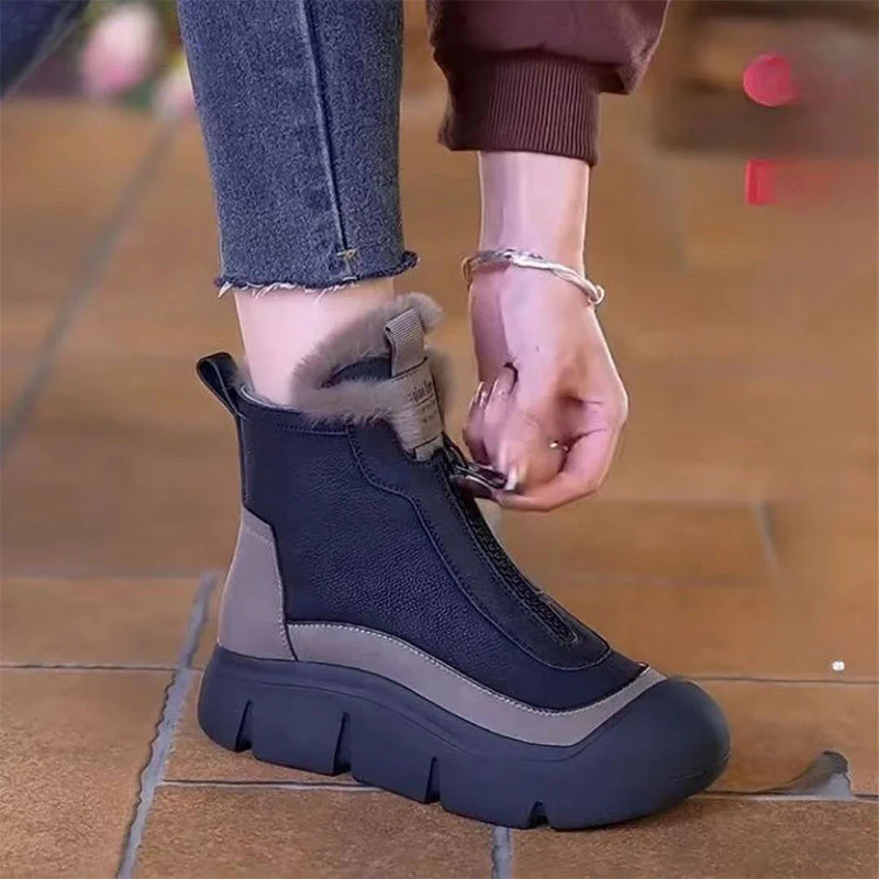 Women's Waterproof Warm Snow Boots With Zipper - Image 4