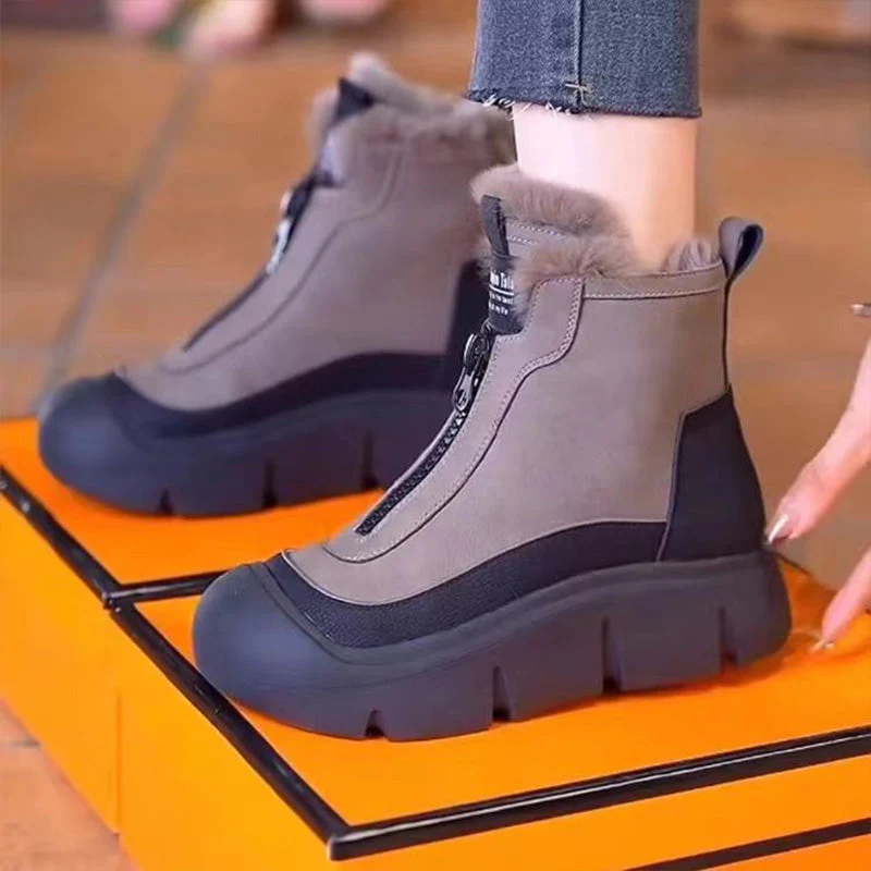 Women's Waterproof Warm Snow Boots With Zipper - Image 5