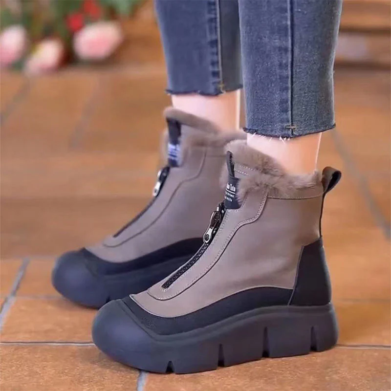 Women's Waterproof Warm Snow Boots With Zipper - Image 6