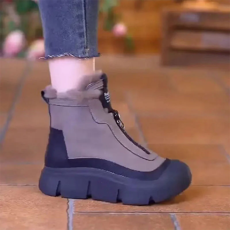 Women's Waterproof Warm Snow Boots With Zipper - Image 7