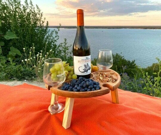 Wooden Outdoor Folding Picnic Table-With Glass Holder - Image 6