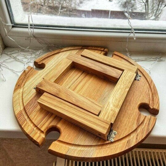 Wooden Outdoor Folding Picnic Table-With Glass Holder - Image 8
