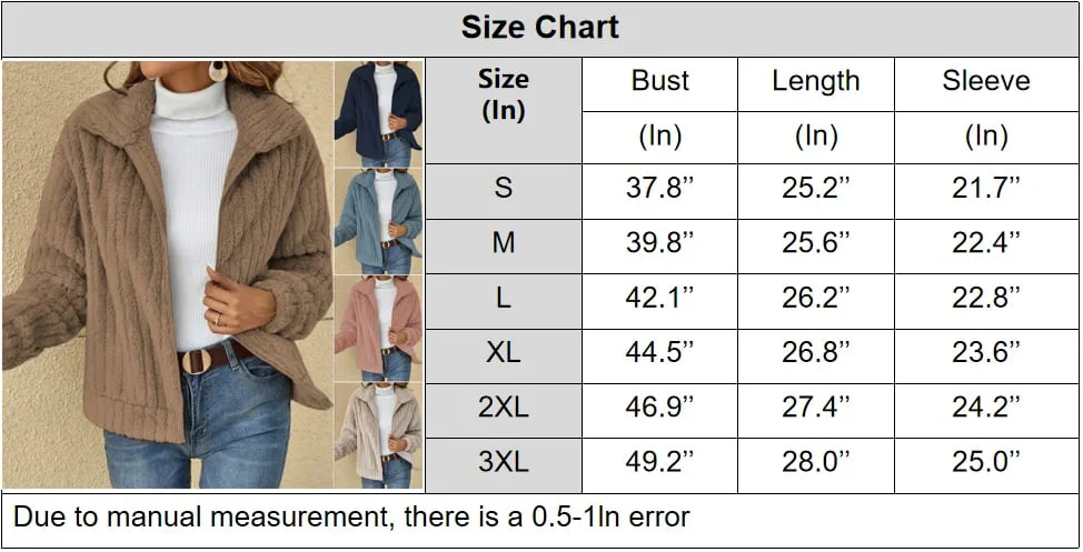 Short Jacket Lapel Zipper Winter Coat Warm Plush Fleece Zipper Casual Coat Top - Image 7