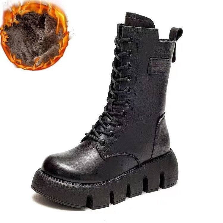 Zippered high top fleece women's boots - Image 4