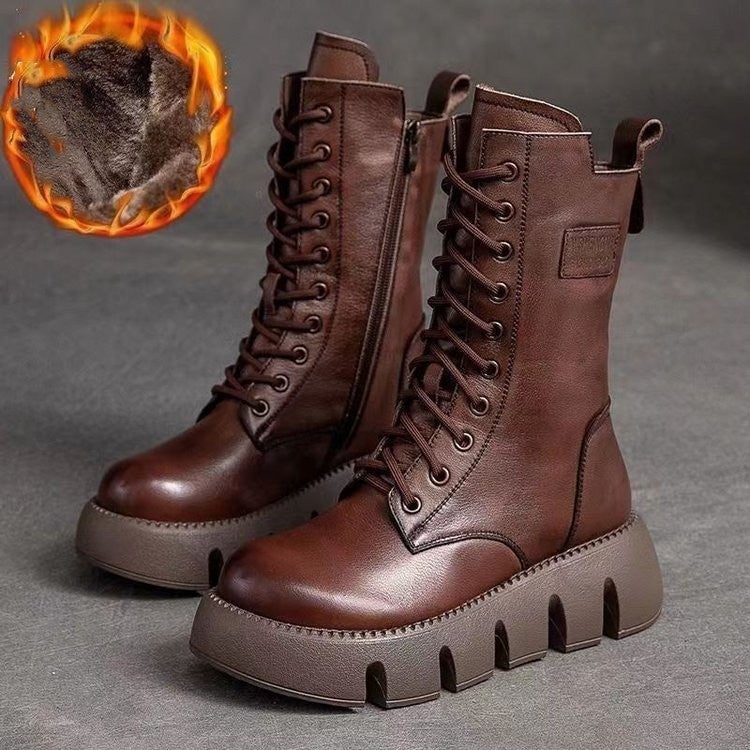 Zippered high top fleece women's boots - Image 5